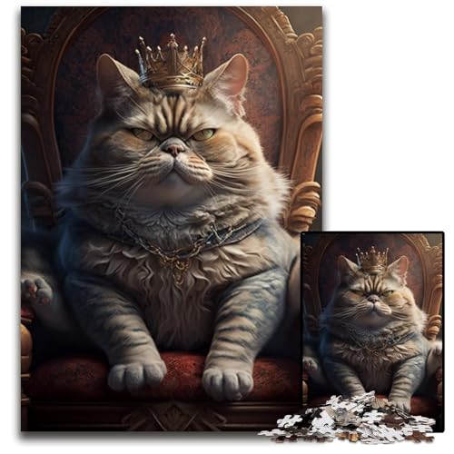 Puzzle für Erwachsene, 1000-teiliges Königskatzen-Puzzle, anspruchsvolles Geburtstagsgeschenk, anspruchsvolles Denkspiel, 26x38cm/10,23x14,96 Zoll Puzzle für Erwachsene, 1000-teiliges Königskatzen-Puzzle, anspruchsvolles Geburtstagsgeschenk, anspruchsvolles Denkspiel, 26x38cm/10,23x14,96 Zoll von RZFWJL