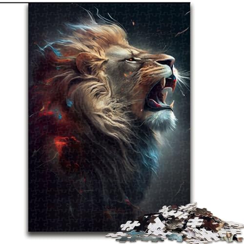 Puzzle für Erwachsene, 1000-teiliges Löwengebrüll-Puzzle aus Holz, Entspannung und Herausforderung, farbenfrohe Heimdekorationskunst, Freunde, 1000 Teile(50x75cm) von RZFWJL