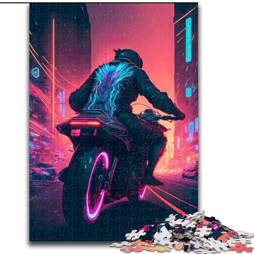 Puzzle für Erwachsene, 1000-teiliges Motorradfahren-Puzzle aus Holz, anspruchsvolles Denkspiel für Teenager, unterhaltsames interaktives Spiel für die ganze Familie, 1000 Teile(50x75cm) von RZFWJL