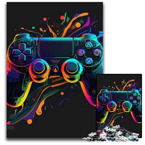 Puzzle für Erwachsene, 1000-teiliges Neon-Spiel-Papppuzzle, entspannende Unterhaltung, Heimdekoration, 26x38cm/10,23x14,96 Zoll von RZFWJL