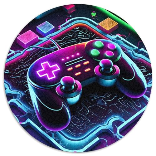 Puzzle für Erwachsene, 1000-teiliges Neon-Spiel-Puzzle aus Pappe, Schwierigkeitsgrad: Anfänger, ideal als Geburtstags, 67,5 x 67,5 cm von RZFWJL