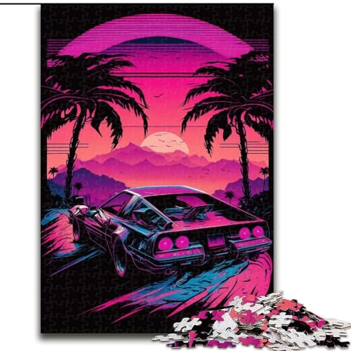Puzzle für Erwachsene, 1000-teiliges Neonlandschaftspuzzle aus Holz, Familieninteraktion und Gehirnherausforderung, Familienaktivitätsherausforderung, 1000 Teile(50x75cm) von RZFWJL