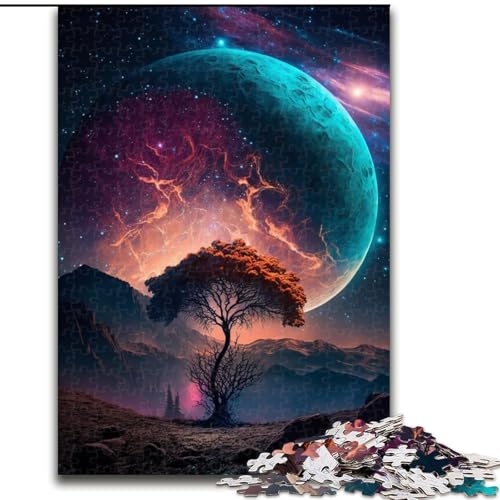 Puzzle für Erwachsene, 1000-teiliges Planet Tree-Puzzle aus Holz, anspruchsvolles Denkspiel für Teenager, unterhaltsames interaktives Spiel für die ganze Familie, 1000 Teile(50x75cm) von RZFWJL