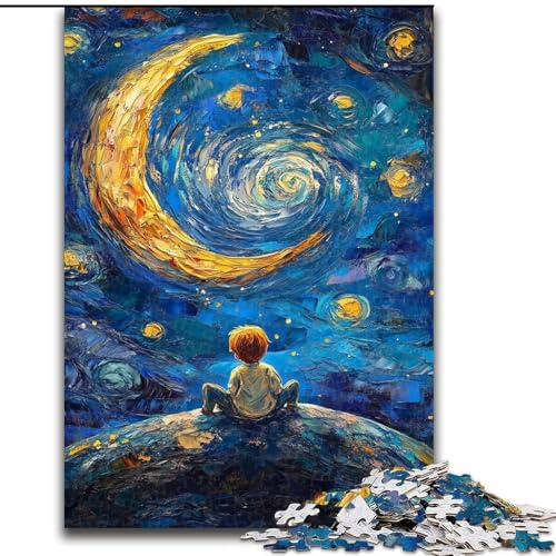 Puzzle für Erwachsene, 1000-teiliges Puzzle Der kleine Prinz des Nachthimmels, Familienspiel für und einzigartige Heimdekoration und Geschenke für 14-Jährige (Größe 26x38cm) von RZFWJL