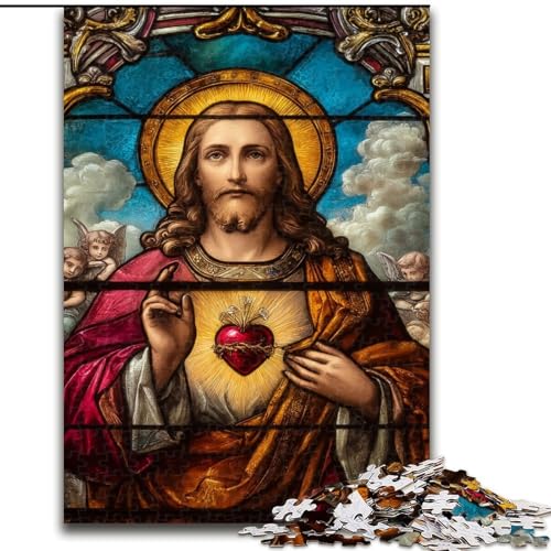 Puzzle für Erwachsene, 1000-teiliges Puzzle Jesus Art, Familienspiel für und einzigartige Heimdekoration und Geschenke für 14-Jährige (Größe 50x75cm) von RZFWJL