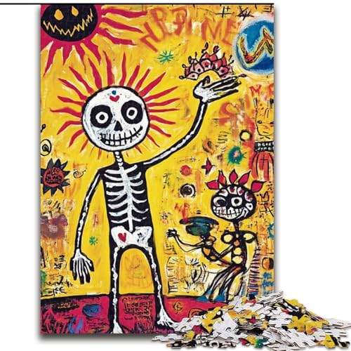 Puzzle für Erwachsene, 1000-teiliges Puzzle im Basquiat-Stil, Familienspiel für und einzigartige Heimdekoration und Geschenke für 14-Jährige (Größe 50x75cm) von RZFWJL