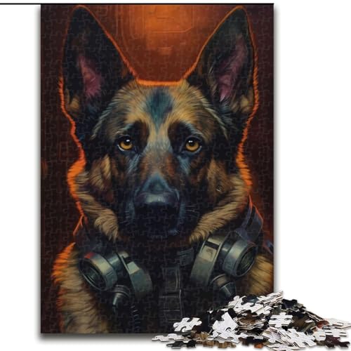 Puzzle für Erwachsene, 1000-teiliges Puzzle mit deutschem Schäferhund aus Holz, Geschenkidee zum Geburtstag, anspruchsvolles Denkspiel, 1000 Teile(50x75cm) von RZFWJL