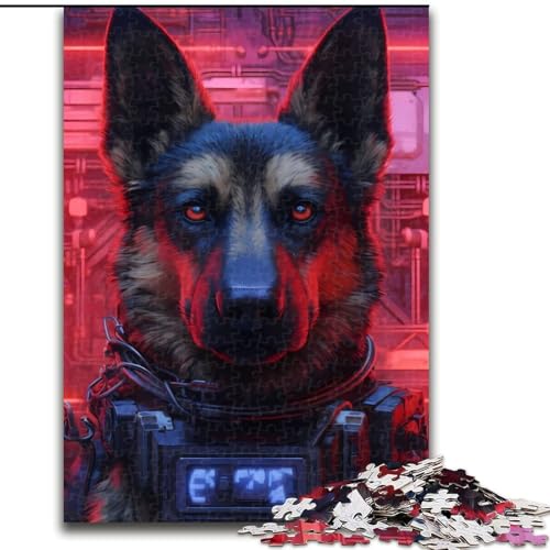 Puzzle für Erwachsene, 1000-teiliges Puzzle mit deutschem Schäferhund aus Pappe, anspruchsvolles Denkspiel für Teenager, unterhaltsames interaktives Spiel für die ganze Familie, 1000 Teile(26x38cm) von RZFWJL