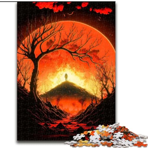 Puzzle für Erwachsene, 1000-teiliges RED Dawn-Puzzle aus Holz, anspruchsvolles Denkspiel für Teenager, unterhaltsames interaktives Spiel für die ganze Familie, 1000 Teile(50x75cm) von RZFWJL