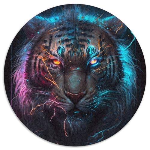 Puzzle für Erwachsene, 1000-teiliges Tigergemälde, 1000-teiliges rundes Puzzle für Erwachsene, anspruchsvolles Denkspiel, Familienaktivität, Heimdekoration, 67,5 x 67,5 cm Puzzle für Erwachsene, 1000-teiliges Tigergemälde, 1000-teiliges rundes Puzzle für Erwachsene, anspruchsvolles Denkspiel, Familienaktivität, Heimdekoration, 67,5 x 67,5 cm von RZFWJL