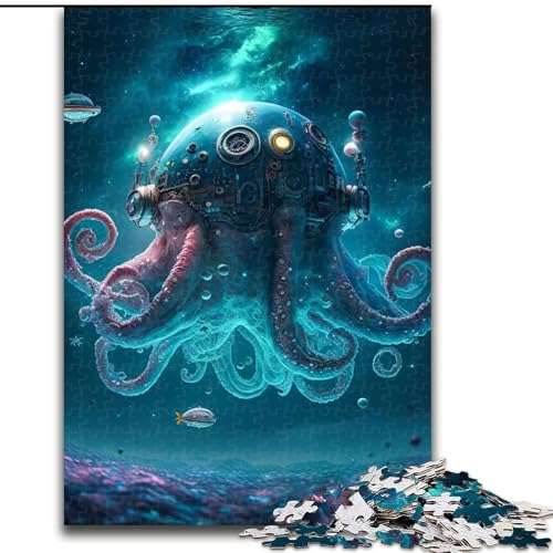 Puzzle für Erwachsene, 1000-teiliges Weltraum-Tintenfisch-Puzzle aus Pappe, anspruchsvolles Denkspiel für Teenager, unterhaltsames interaktives Spiel für die ganze Familie, 1000 Teile(26x38cm) von RZFWJL