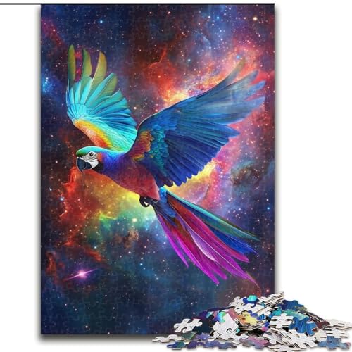 Puzzle für Erwachsene mit 1000 Teilen, Galaxie-Papagei, dekomprimierendes intellektuelles Lernspielzeug, ganze Familie (Größe 50x75cm) von RZFWJL