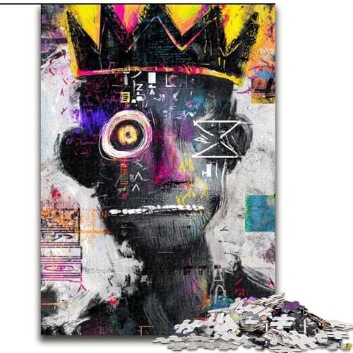 Puzzle für Erwachsene und Jugendliche, 1000 Teile, Kunst im Basquiat-Stil, Denksportaufgabe zur Wanddekoration, einzigartige Geburtstags 14-Jährige (Größe 50x75cm) von RZFWJL