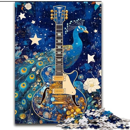 Puzzle für Erwachsene und Jugendliche, 1000 Teile, Kunstgitarre, Denksportaufgabe zur Wanddekoration, einzigartige Geburtstags 14-Jährige (Größe 26x38cm) von RZFWJL