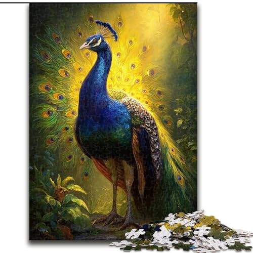 Puzzle für Erwachsene und Jugendliche, 1000 Teile, Pfauenkunst, für 14+, für Familienspaß und Spieleabende, Künstlersammlung, Bildende Kunst (Größe 26x38cm) von RZFWJL