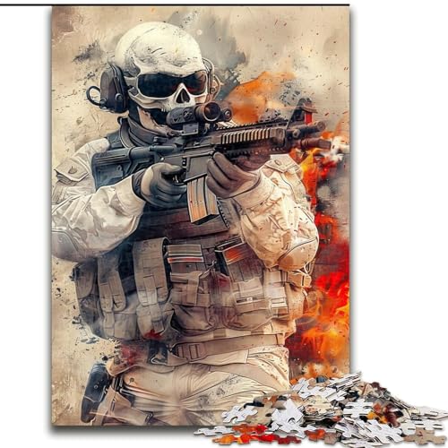 Puzzle für Erwachsene und Jugendliche, 1000 Teile, Spezialeinheiten, Denksportaufgabe zur Wanddekoration, einzigartige Geburtstags 14-Jährige (Größe 26x38cm) von RZFWJL