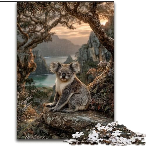 Puzzle für Erwachsene und Jugendliche, 1000 Teile, Waldkoala, Denksportaufgabe zur Wanddekoration, einzigartige Geburtstags 14-Jährige (Größe 26x38cm) von RZFWJL