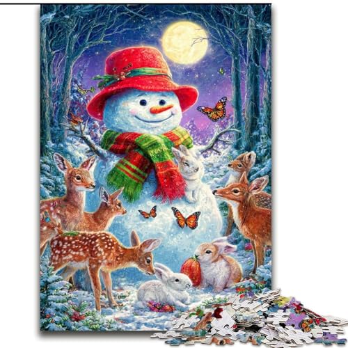 Puzzle für Jugendliche, 1000 Puzzles, Schneemann, für und ab 14 Jahren, pädagogisches Lernspielzeug, Familienspiele, Geburtstagsgeschenk (Größe 50x75cm) von RZFWJL