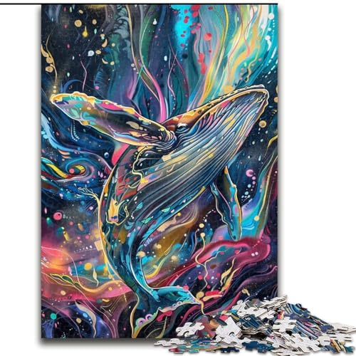 Puzzle für Jugendliche, 1000 Puzzleteile, Aquarellwal, für und ab 14 Jahren, pädagogisches Lernspielzeug, Familienspiele, Geburtstagsgeschenk (Größe 50x75cm) von RZFWJL