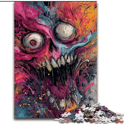 Puzzle für Jugendliche, 1000 Puzzleteile, Fantasy-Skelett, für und ab 14 Jahren, pädagogisches Lernspielzeug, Familienspiele, Geburtstagsgeschenk (Größe 26x38cm) von RZFWJL