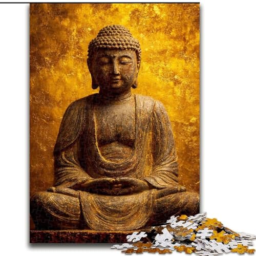 Puzzle für Jugendliche, 1000 Puzzleteile, Goldener Buddha, für und ab 14 Jahren, pädagogisches Lernspielzeug, Familienspiele, Geburtstagsgeschenk (Größe 26x38cm) von RZFWJL