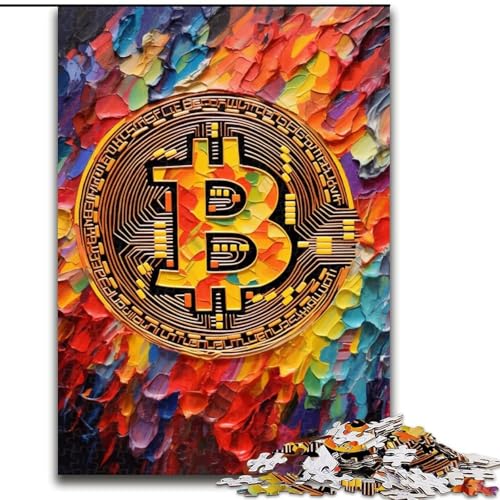 Puzzle für Jugendliche, 1000 Puzzleteile, Graffiti Bitcoin, für und ab 14 Jahren, pädagogisches Lernspielzeug, Familienspiele, Geburtstagsgeschenk (Größe 50x75cm) von RZFWJL