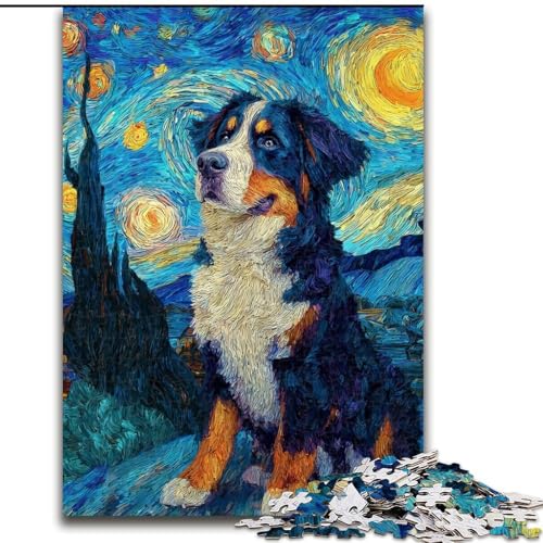 Puzzle für Jugendliche, 1000 Puzzleteile, Nachthimmel-Hund, für und ab 14 Jahren, pädagogisches Lernspielzeug, Familienspiele, Geburtstagsgeschenk (Größe 26x38cm) von RZFWJL