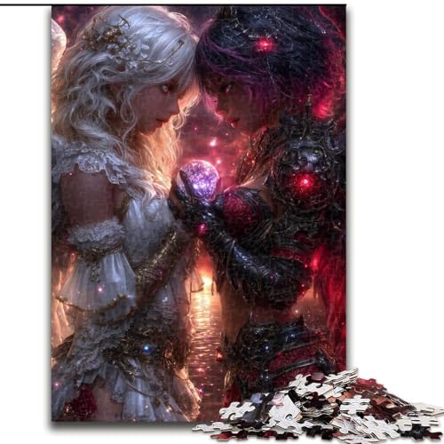 Puzzle für Jugendliche, 1000 Puzzleteile, Schwarz-Weiß-Engel, für und ab 14 Jahren, pädagogisches Lernspielzeug, Familienspiele, Geburtstagsgeschenk (Größe 50x75cm) von RZFWJL
