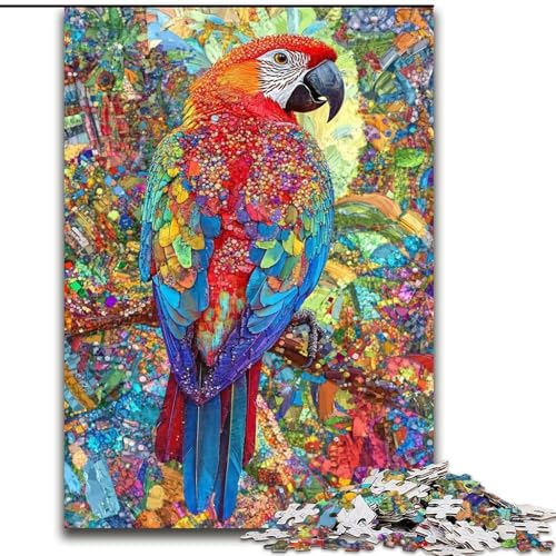 Puzzle für Jugendliche, 1000 Puzzleteile, Tierpapagei, für und ab 14 Jahren, pädagogisches Lernspielzeug, Familienspiele, Geburtstagsgeschenk (Größe 26x38cm) von RZFWJL