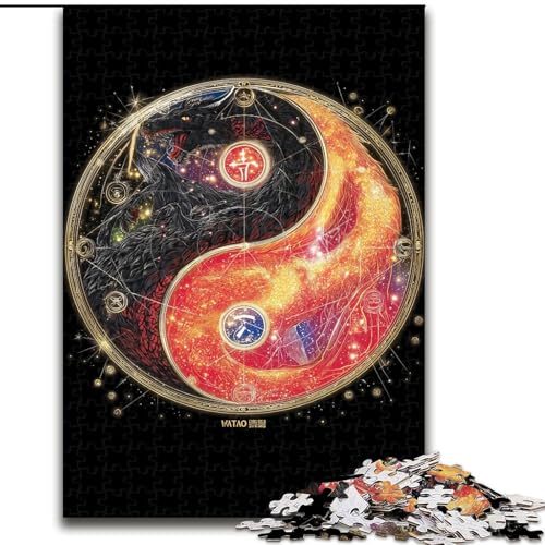 Puzzle für Jugendliche, 1000 Puzzleteile, Yin und Yang, für und ab 14 Jahren, pädagogisches Lernspielzeug, Familienspiele, Geburtstagsgeschenk (Größe 26x38cm) von RZFWJL