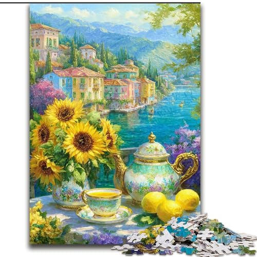 Puzzle für Jugendliche, 1000 Teile, Blumen, Sonnenblumenkunst, für 14+, anspruchsvolles Spiel als Geschenk für die ganze Familie und Freunde (Größe 26x38cm) von RZFWJL
