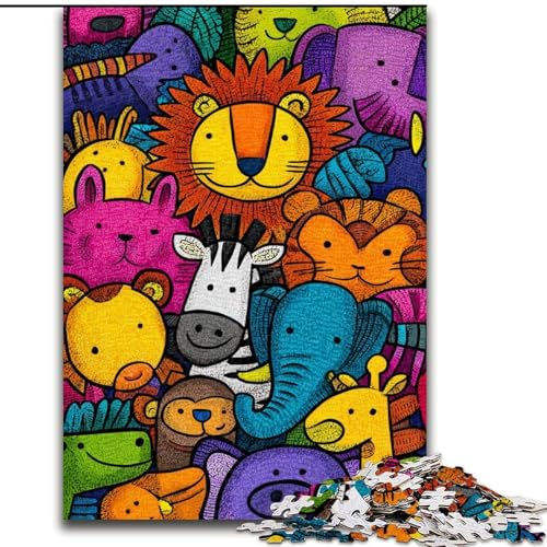 Puzzle für Jugendliche, 1000 Teile, Tierwelt, Familienspiel, Stressabbau, schwierige Herausforderung, EIN Kunstwerk für Kinder ab 14 Jahren (Größe 50x75cm) von RZFWJL