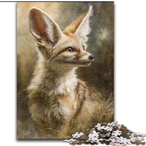 Puzzle für Jugendliche, 1000-teiliges Puzzle, Fennekfuchs, Lernspiele, Heimdekoration, geeignet für die Schreibtischdekoration (Größe 26x38cm) von RZFWJL