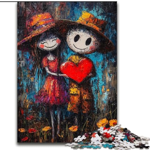 Puzzle für Jugendliche, 1000-teiliges Puzzle, Graffiti-Paar, für 14+, anspruchsvolles Spiel als Geschenk für die ganze Familie und Freunde (Größe 50x75cm) von RZFWJL