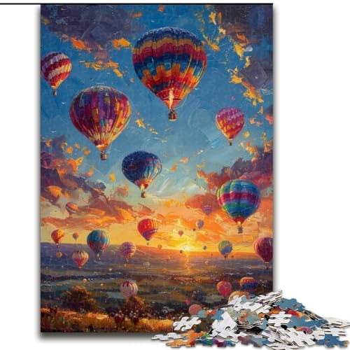 Puzzle für Jugendliche, 1000-teiliges Puzzle, Heißluftballon-Ölgemälde, für 14+, anspruchsvolles Spiel als Geschenk für die ganze Familie und Freunde (Größe 50x75cm) von RZFWJL