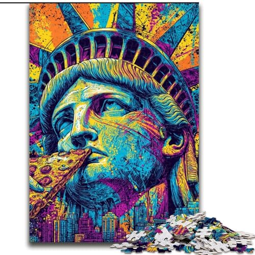 Puzzle für Jugendliche, 1000-teiliges Puzzle, Pop-Art-Freiheitsstatue, für 14+, anspruchsvolles Spiel als Geschenk für die ganze Familie und Freunde (Größe 50x75cm) von RZFWJL