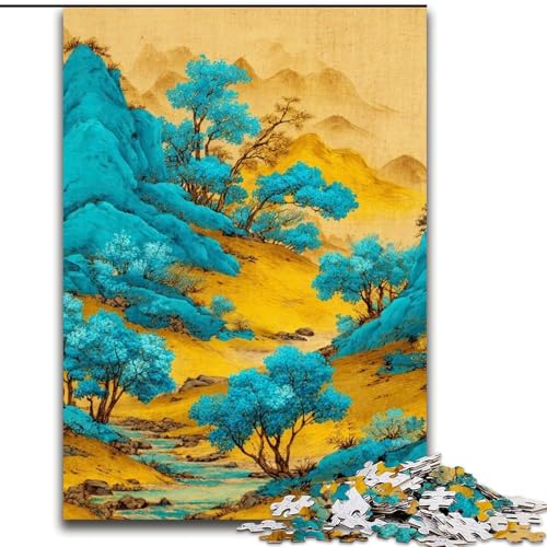 Puzzle für Jugendliche, 1000-teiliges Puzzle, chinesische Landschaftsmalerei, Lernspiele, Heimdekoration, geeignet für die Schreibtischdekoration (Größe 50x75cm) von RZFWJL