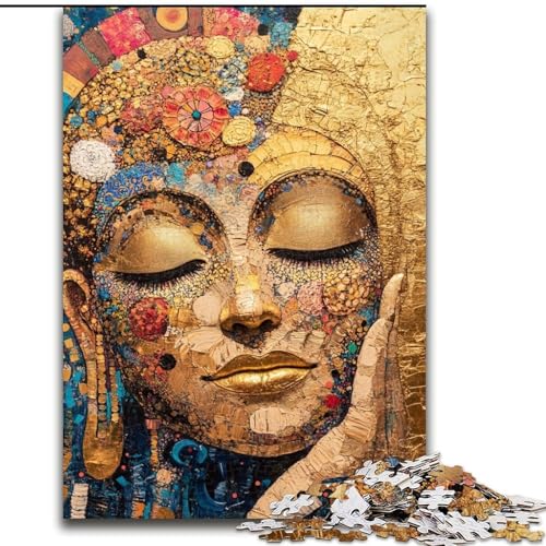 Puzzle für Jugendliche, 1000-teiliges Puzzle Buddha Art, für 14+, anspruchsvolles Spiel als Geschenk für die ganze Familie und Freunde (Größe 26x38cm) von RZFWJL