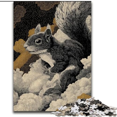 Puzzle für Jugendliche, 1000-teiliges Puzzle Eichhörnchen, für 14+, anspruchsvolles Spiel als Geschenk für die ganze Familie und Freunde (Größe 26x38cm) von RZFWJL