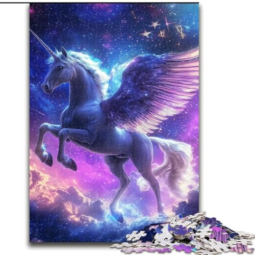 Puzzle für Jugendliche, 1000-teiliges Puzzle Einhorn des Universums, für 14+, anspruchsvolles Spiel als Geschenk für die ganze Familie und Freunde (Größe 26x38cm) von RZFWJL