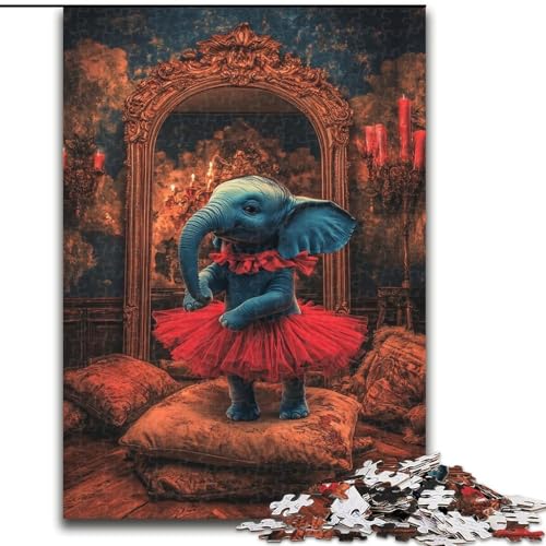Puzzle für Jugendliche, 1000-teiliges Puzzle Elefant, für 14+, anspruchsvolles Spiel als Geschenk für die ganze Familie und Freunde (Größe 26x38cm) von RZFWJL