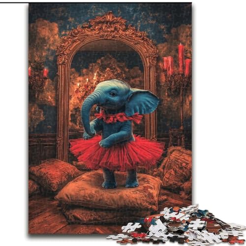 Puzzle für Jugendliche, 1000-teiliges Puzzle Elefant, für 14+, anspruchsvolles Spiel als Geschenk für die ganze Familie und Freunde (Größe 50x75cm) von RZFWJL