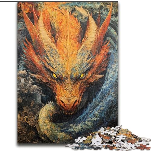 Puzzle für Jugendliche, 1000-teiliges Puzzle Fantasy Dragon, für 14+, anspruchsvolles Spiel als Geschenk für die ganze Familie und Freunde (Größe 50x75cm) von RZFWJL