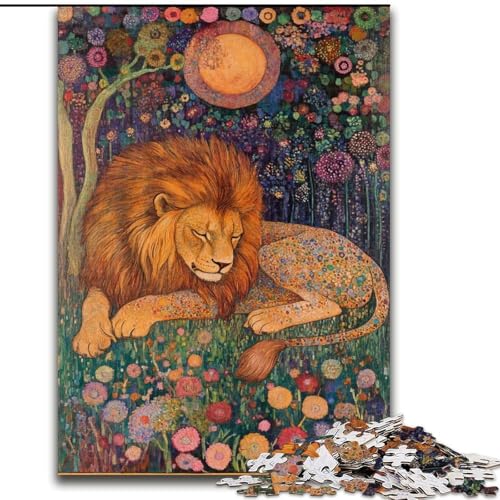 Puzzle für Jugendliche, 1000-teiliges Puzzle Löwenkunst, für 14+, anspruchsvolles Spiel als Geschenk für die ganze Familie und Freunde (Größe 50x75cm) von RZFWJL