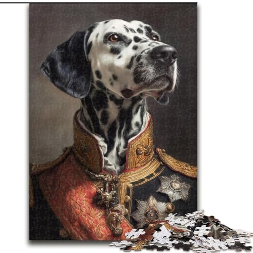 Puzzle für Jugendliche, 1000-teiliges Puzzle Porträt eines königlich gekleideten Hundes, für 14+, anspruchsvolles Spiel als Geschenk für die ganze Familie und Freunde (Größe 50x75cm) von RZFWJL