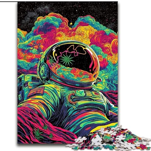 Puzzle für Jugendliche, 1000-teiliges Puzzle Psychedelischer Astronaut, für 14+, anspruchsvolles Spiel als Geschenk für die ganze Familie und Freunde (Größe 26x38cm) von RZFWJL
