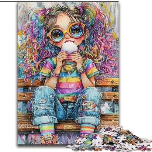 Puzzle für Jugendliche, 1000-teiliges Puzzle Rainbow Girl, für 14+, anspruchsvolles Spiel als Geschenk für die ganze Familie und Freunde (Größe 50x75cm) von RZFWJL