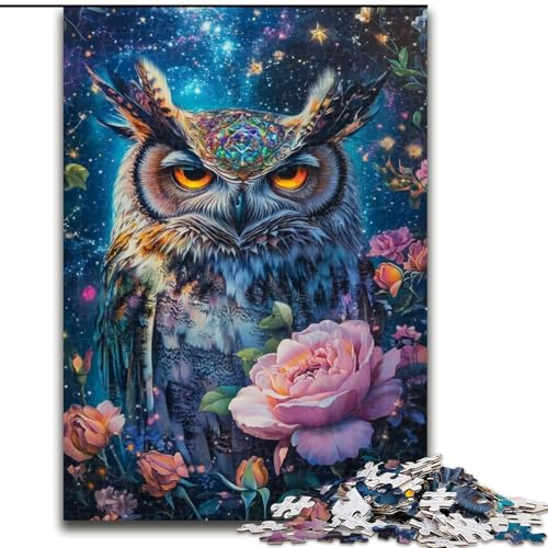 Puzzle für Jugendliche, 1000-teiliges Puzzle Roseneule, für 14+, anspruchsvolles Spiel als Geschenk für die ganze Familie und Freunde (Größe 50x75cm) von RZFWJL