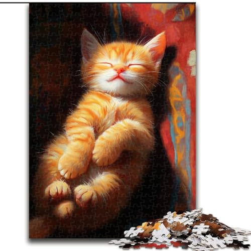 Puzzle für Jugendliche, 1000-teiliges Puzzle Schlafende Katze, für 14+, anspruchsvolles Spiel als Geschenk für die ganze Familie und Freunde (Größe 50x75cm) von RZFWJL