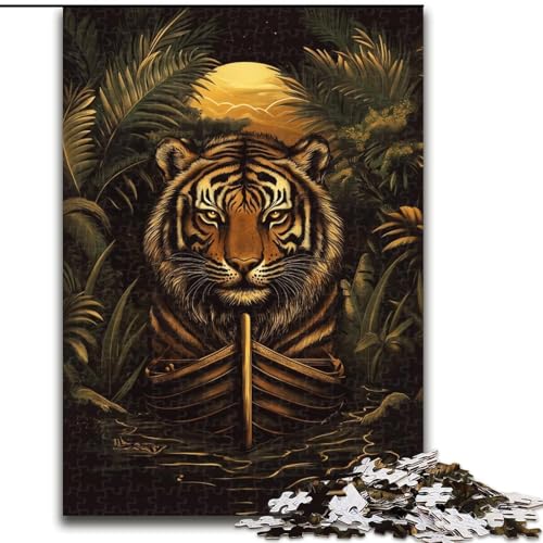 Puzzle für Jugendliche, 1000-teiliges Puzzle Tiger, für 14+, anspruchsvolles Spiel als Geschenk für die ganze Familie und Freunde (Größe 26x38cm) von RZFWJL